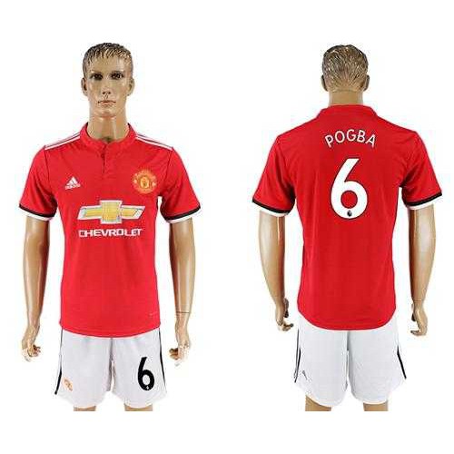 Manchester United #6 Pogba Red Home Soccer Club Jersey Manchester United #6 Pogba Red Home Soccer Club Jersey