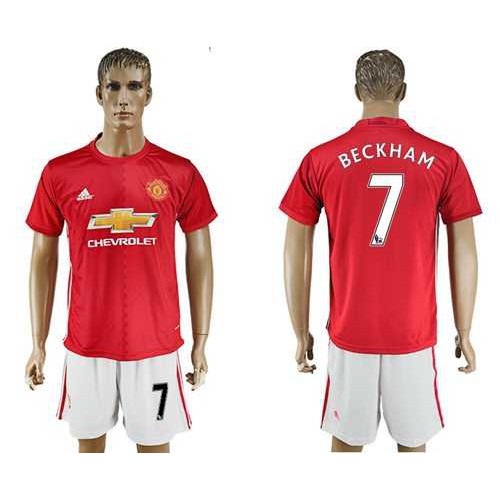 Manchester United #7 Beckham Red Home Soccer Club Jersey Manchester United #7 Beckham Red Home Soccer Club Jersey