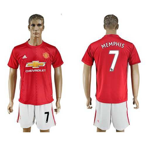 Manchester United #7 Memphis Red Home Soccer Club Jersey Manchester United #7 Memphis Red Home Soccer Club Jersey