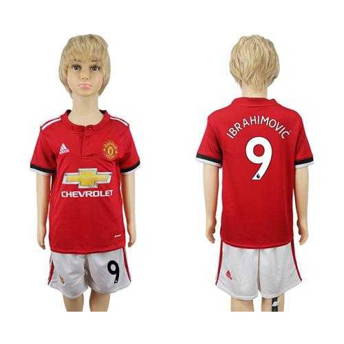 Manchester United #9 Ibrahimovic Home Kid Soccer Club Jersey Manchester United #9 Ibrahimovic Home Kid Soccer Club Jersey
