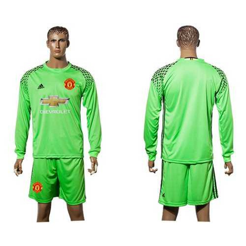 Manchester United Blank Green Goalkeeper Long Sleeves Soccer Club Jersey Manchester United Blank Green Goalkeeper Long Sleeves Soccer Club Jersey