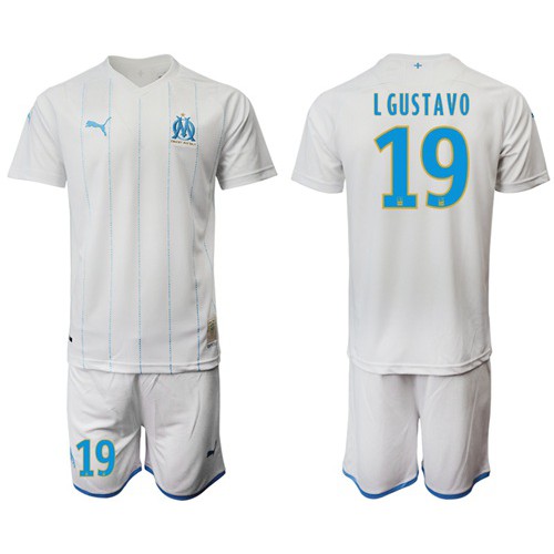 Marseille #19 L Gustavo Home Soccer Club Jersey Marseille #19 L Gustavo Home Soccer Club Jersey