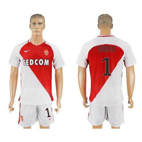 Monaco #1 Subasic Home Soccer Club Jersey Monaco #1 Subasic Home Soccer Club Jersey