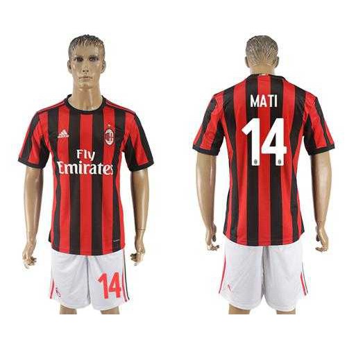 AC Milan #14 Mati Home Soccer Club Jersey AC Milan #14 Mati Home Soccer Club Jersey