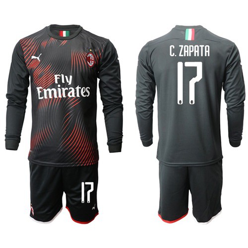 AC Milan #17 C.Zapata Third Long Sleeves Soccer Club Jersey AC Milan #17 C.Zapata Third Long Sleeves Soccer Club Jersey