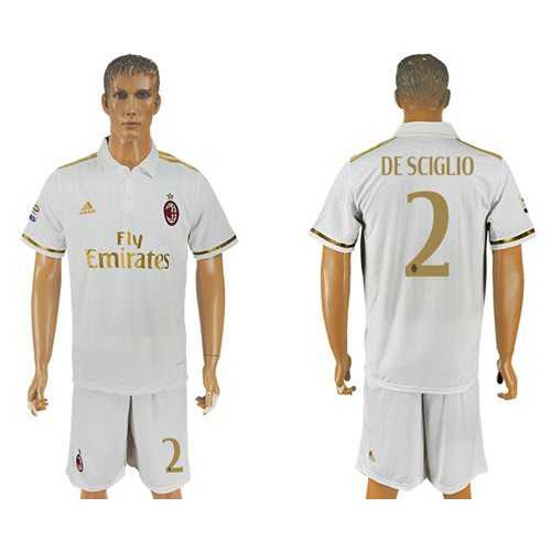 AC Milan #2 De Sciglio Away Soccer Club Jersey AC Milan #2 De Sciglio Away Soccer Club Jersey