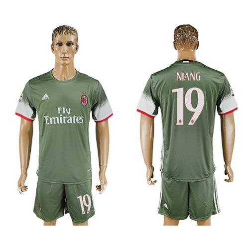 AC Milan #19 Niang Sec Away Soccer Club Jersey AC Milan #19 Niang Sec Away Soccer Club Jersey