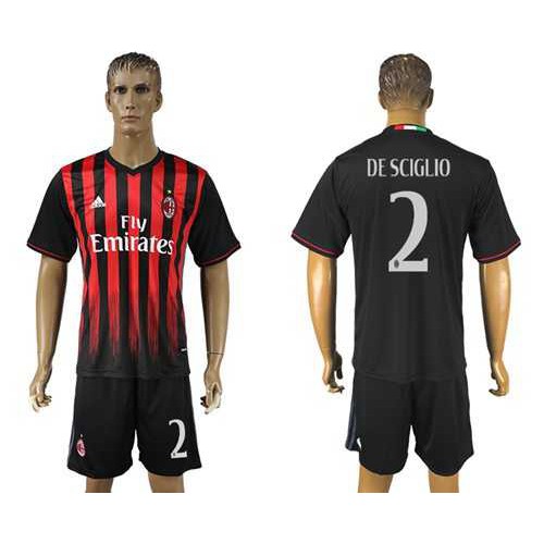 AC Milan #2 DE Sciglio Home Soccer Club Jersey AC Milan #2 DE Sciglio Home Soccer Club Jersey