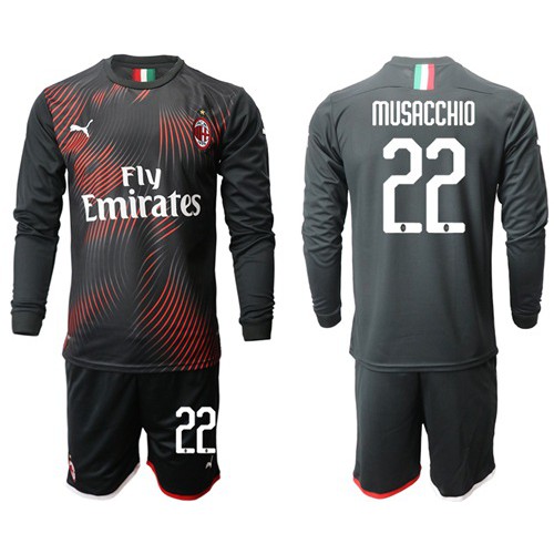 AC Milan #22 Musacchio Third Long Sleeves Soccer Club Jersey AC Milan #22 Musacchio Third Long Sleeves Soccer Club Jersey
