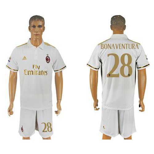 AC Milan #28 Bonaventura Away Soccer Club Jersey AC Milan #28 Bonaventura Away Soccer Club Jersey