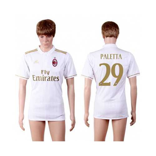 AC Milan #29 Paletta Away Soccer Club Jersey AC Milan #29 Paletta Away Soccer Club Jersey