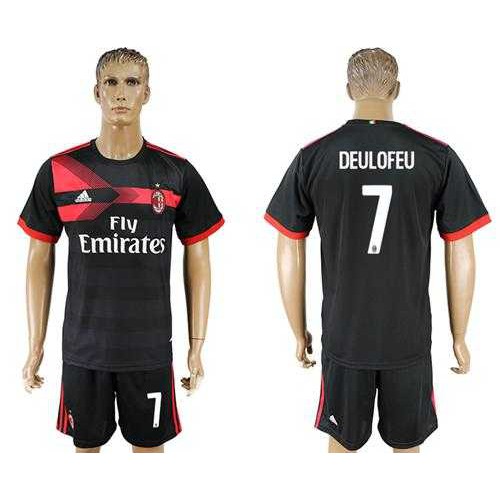 AC Milan #7 Deulofeu Away Soccer Club Jersey AC Milan #7 Deulofeu Away Soccer Club Jersey