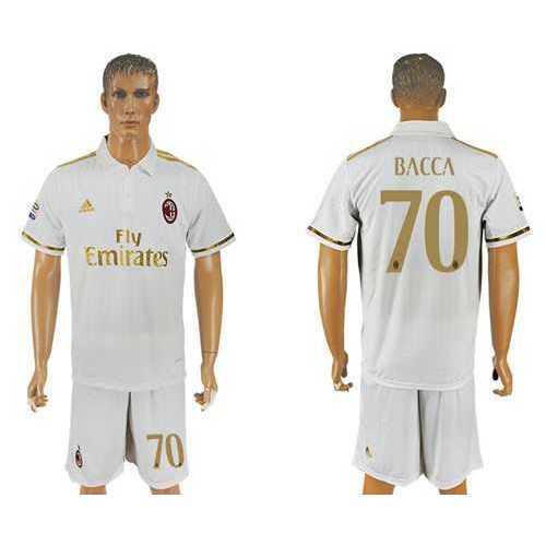 AC Milan #70 Bacca Away Soccer Club Jersey AC Milan #70 Bacca Away Soccer Club Jersey