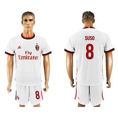 AC Milan #8 Suso Away Soccer Club Jersey AC Milan #8 Suso Away Soccer Club Jersey