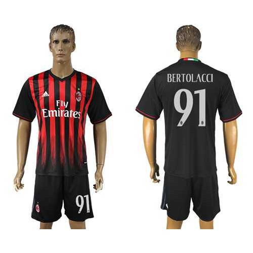AC Milan #91 Bertolacci Home Soccer Club Jersey AC Milan #91 Bertolacci Home Soccer Club Jersey