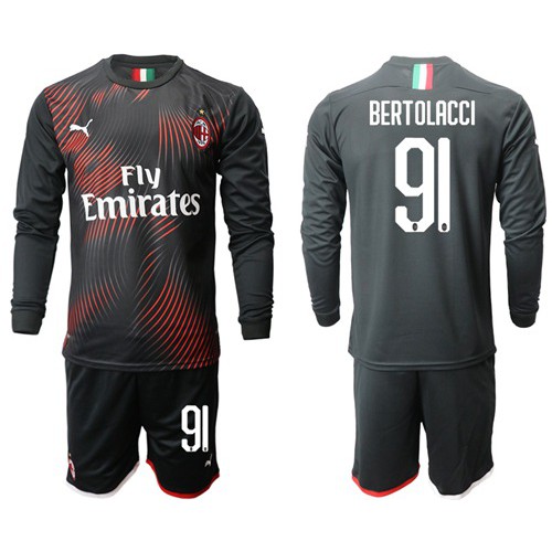 AC Milan #91 Bertolacci Third Long Sleeves Soccer Club Jersey AC Milan #91 Bertolacci Third Long Sleeves Soccer Club Jersey
