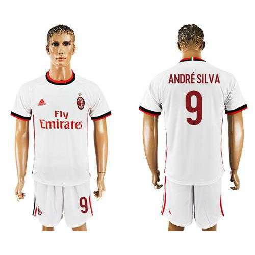 AC Milan #9 Andre Silva White Soccer Club Jersey AC Milan #9 Andre Silva White Soccer Club Jersey