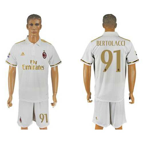 AC Milan #91 Bertolacci Away Soccer Club Jersey AC Milan #91 Bertolacci Away Soccer Club Jersey