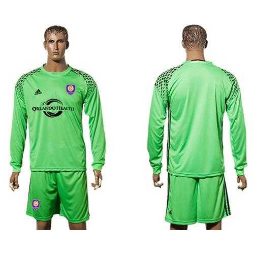 Orlando City SC Blank Green Long Sleeves Goalkeeper Soccer Club Jersey Orlando City SC Blank Green Long Sleeves Goalkeeper Soccer Club Jersey