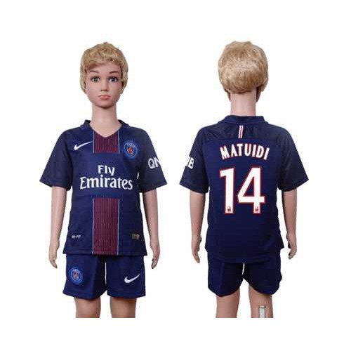 Paris Saint Germain #14 Matuidi Home Kid Soccer Club Jersey Paris Saint Germain #14 Matuidi Home Kid Soccer Club Jersey