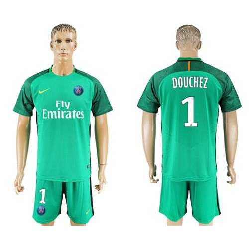 Paris Saint-Germain #1 Douchez Green Goalkeeper Soccer Club Jersey Paris Saint-Germain #1 Douchez Green Goalkeeper Soccer Club Jersey
