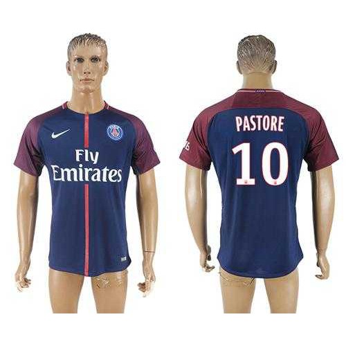 Paris Saint-Germain #10 Pastore Home Soccer Club Jersey Paris Saint-Germain #10 Pastore Home Soccer Club Jersey