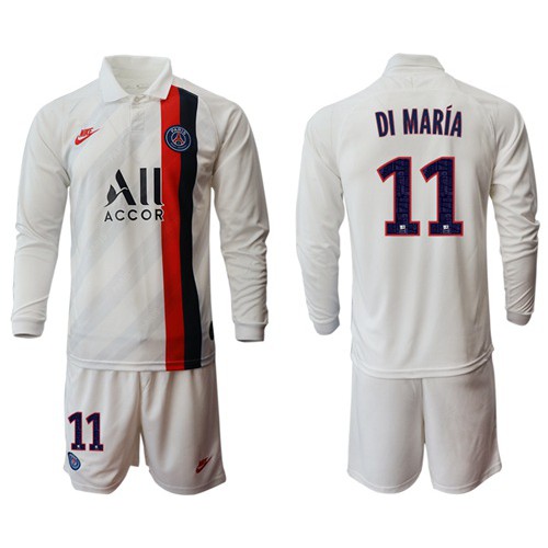 Paris Saint-Germain #11 Di Maria Away Long Sleeves Soccer Club Jersey Paris Saint-Germain #11 Di Maria Away Long Sleeves Soccer Club Jersey