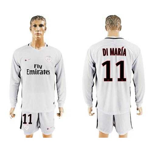 Paris Saint-Germain #11 Di Maria Sec Away Long Sleeves Soccer Club Jersey Paris Saint-Germain #11 Di Maria Sec Away Long Sleeves Soccer Club Jersey