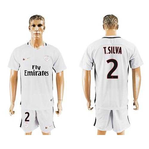 Paris Saint-Germain #2 T.Silva Sec Away Soccer Club Jersey Paris Saint-Germain #2 T.Silva Sec Away Soccer Club Jersey