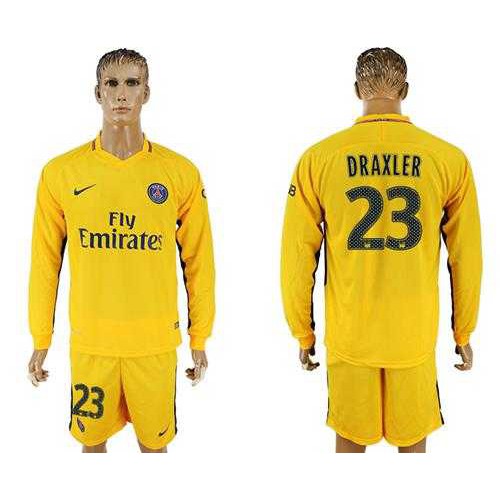 Paris Saint-Germain #23 Draxler Away Long Sleeves Soccer Club Jersey Paris Saint-Germain #23 Draxler Away Long Sleeves Soccer Club Jersey