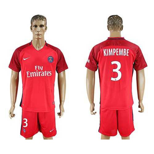 Paris Saint-Germain #3 Kimpembe Red Soccer Club Jersey Paris Saint-Germain #3 Kimpembe Red Soccer Club Jersey