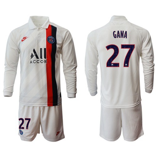 Paris Saint-Germain #27 Gana Away Long Sleeves Soccer Club Jersey Paris Saint-Germain #27 Gana Away Long Sleeves Soccer Club Jersey