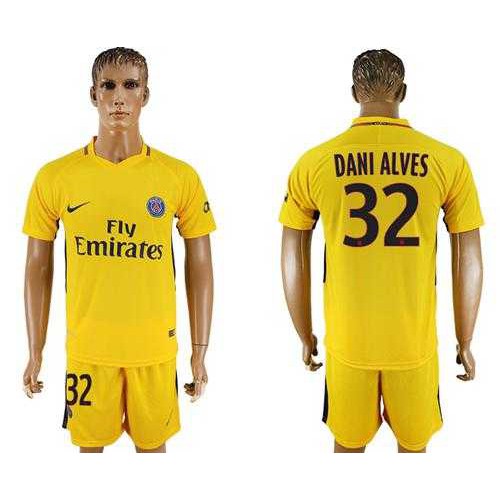 Paris Saint-Germain #32 Dani Alves Away Soccer Club Jersey Paris Saint-Germain #32 Dani Alves Away Soccer Club Jersey