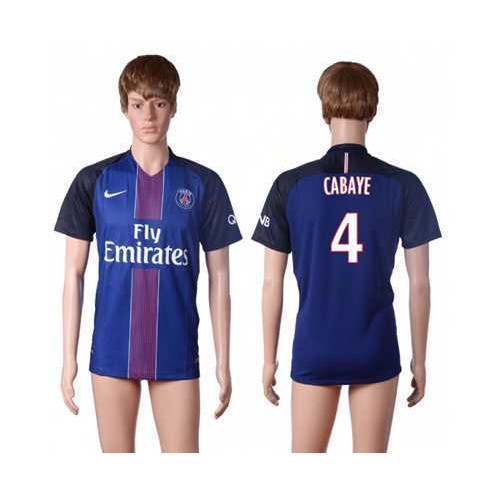 Paris Saint-Germain #4 Cabaye Home Soccer Club Jersey Paris Saint-Germain #4 Cabaye Home Soccer Club Jersey