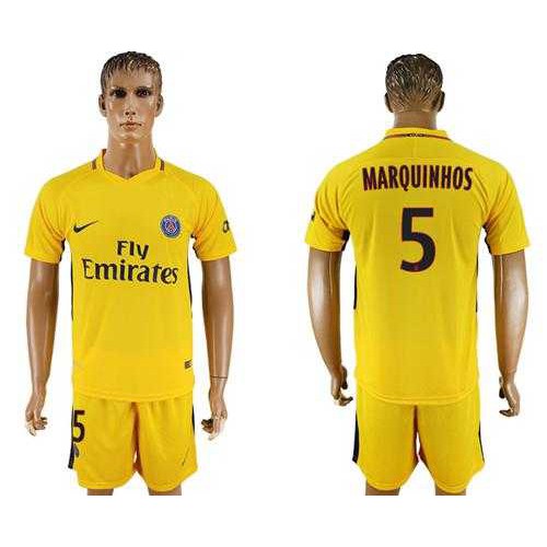 Paris Saint-Germain #5 Marquinhos Away Soccer Club Jersey Paris Saint-Germain #5 Marquinhos Away Soccer Club Jersey