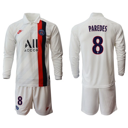 Paris Saint-Germain #8 Paredes Away Long Sleeves Soccer Club Jersey Paris Saint-Germain #8 Paredes Away Long Sleeves Soccer Club Jersey