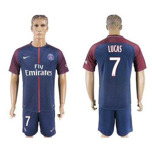 Paris Saint-Germain #7 Lucas Home Soccer Club Jersey Paris Saint-Germain #7 Lucas Home Soccer Club Jersey