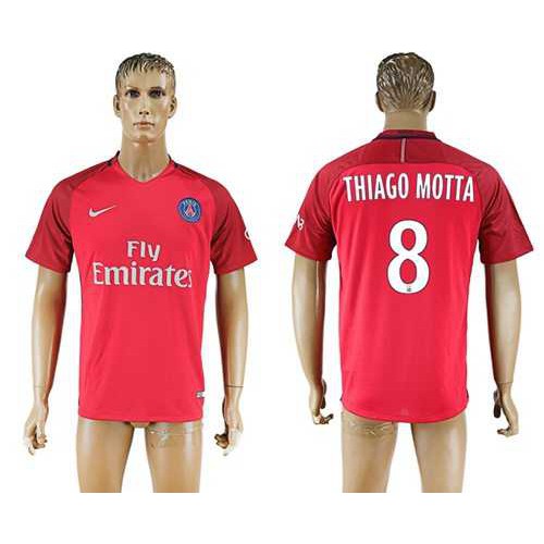 Paris Saint-Germain #8 Thiago Motta Red Soccer Club Jersey Paris Saint-Germain #8 Thiago Motta Red Soccer Club Jersey