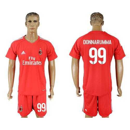 AC Milan #99 Donnarumma Red Goalkeeper Soccer Club Jersey AC Milan #99 Donnarumma Red Goalkeeper Soccer Club Jersey