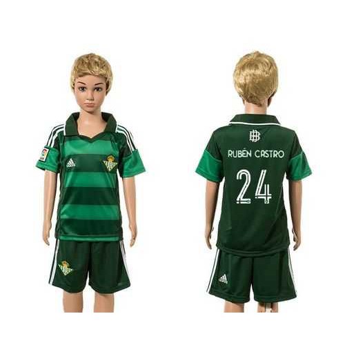 Real Betis #24 Ruben Castro Away Kid Soccer Club Jersey Real Betis #24 Ruben Castro Away Kid Soccer Club Jersey