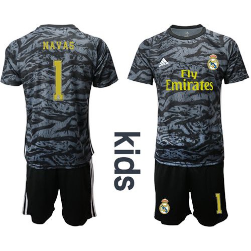Real Madrid #1 Navas Blue Goalkeeper Kid Soccer Club Jersey Real Madrid #1 Navas Blue Goalkeeper Kid Soccer Club Jersey