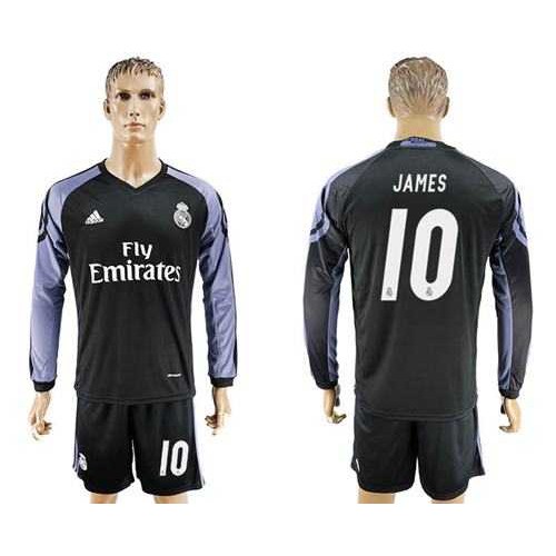 Real Madrid #10 James Sec Away Long Sleeves Soccer Club Jersey Real Madrid #10 James Sec Away Long Sleeves Soccer Club Jersey