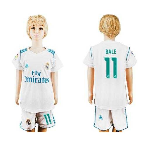Real Madrid #11 Bale White Home Kid Soccer Club Jersey Real Madrid #11 Bale White Home Kid Soccer Club Jersey