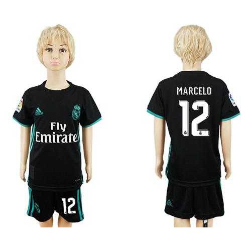 Real Madrid #12 Marcelo Away Kid Soccer Club Jersey Real Madrid #12 Marcelo Away Kid Soccer Club Jersey