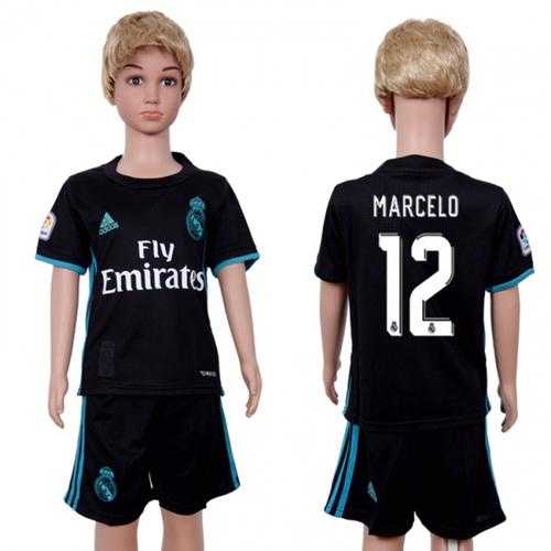 Real Madrid #12 Marcelo Away Kid Soccer Club Jersey Real Madrid #12 Marcelo Away Kid Soccer Club Jersey