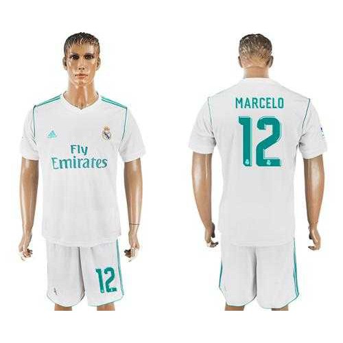 Real Madrid #12 Marcelo White Home Soccer Club Jersey Real Madrid #12 Marcelo White Home Soccer Club Jersey