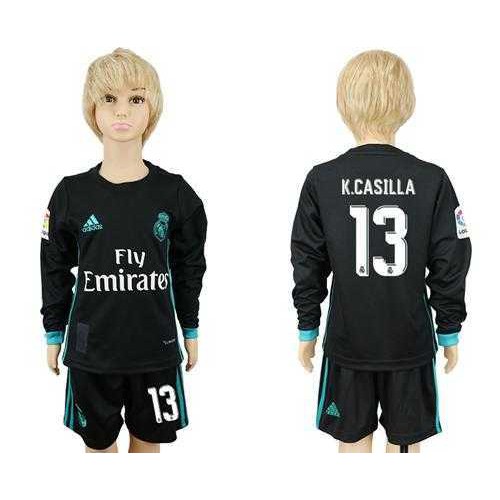 Real Madrid #13 K.Casilla Sec Away Long Sleeves Kid Soccer Club Jersey Real Madrid #13 K.Casilla Sec Away Long Sleeves Kid Soccer Club Jersey