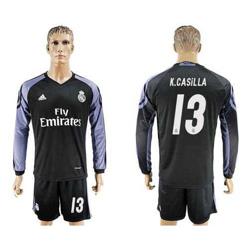 Real Madrid #13 K.Casilla Sec Away Long Sleeves Soccer Club Jersey Real Madrid #13 K.Casilla Sec Away Long Sleeves Soccer Club Jersey
