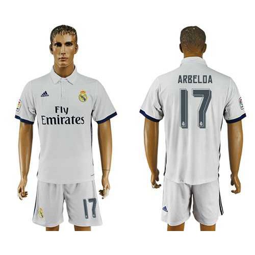 Real Madrid #17 Arbeloa White Home Soccer Club Jersey Real Madrid #17 Arbeloa White Home Soccer Club Jersey