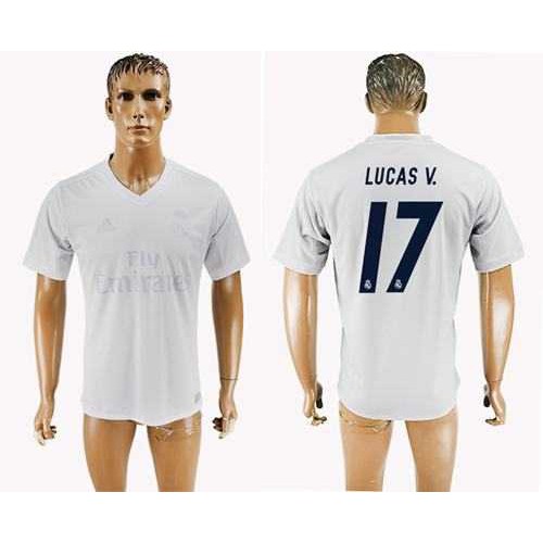 Real Madrid #17 Lucas V. Marine Environmental Protection Home Soccer Club Jersey Real Madrid #17 Lucas V. Marine Environmental Protection Home Soccer Club Jersey